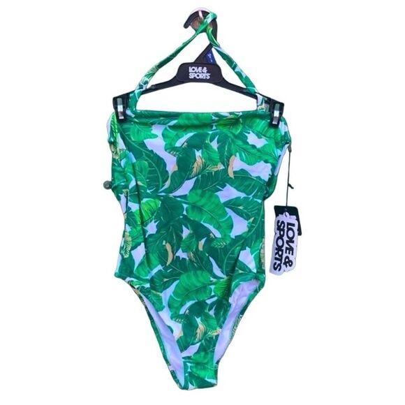 Women's Tropical Print One Piece Bathing Suit Swimsuit Size XS - Picture 1 of 11
